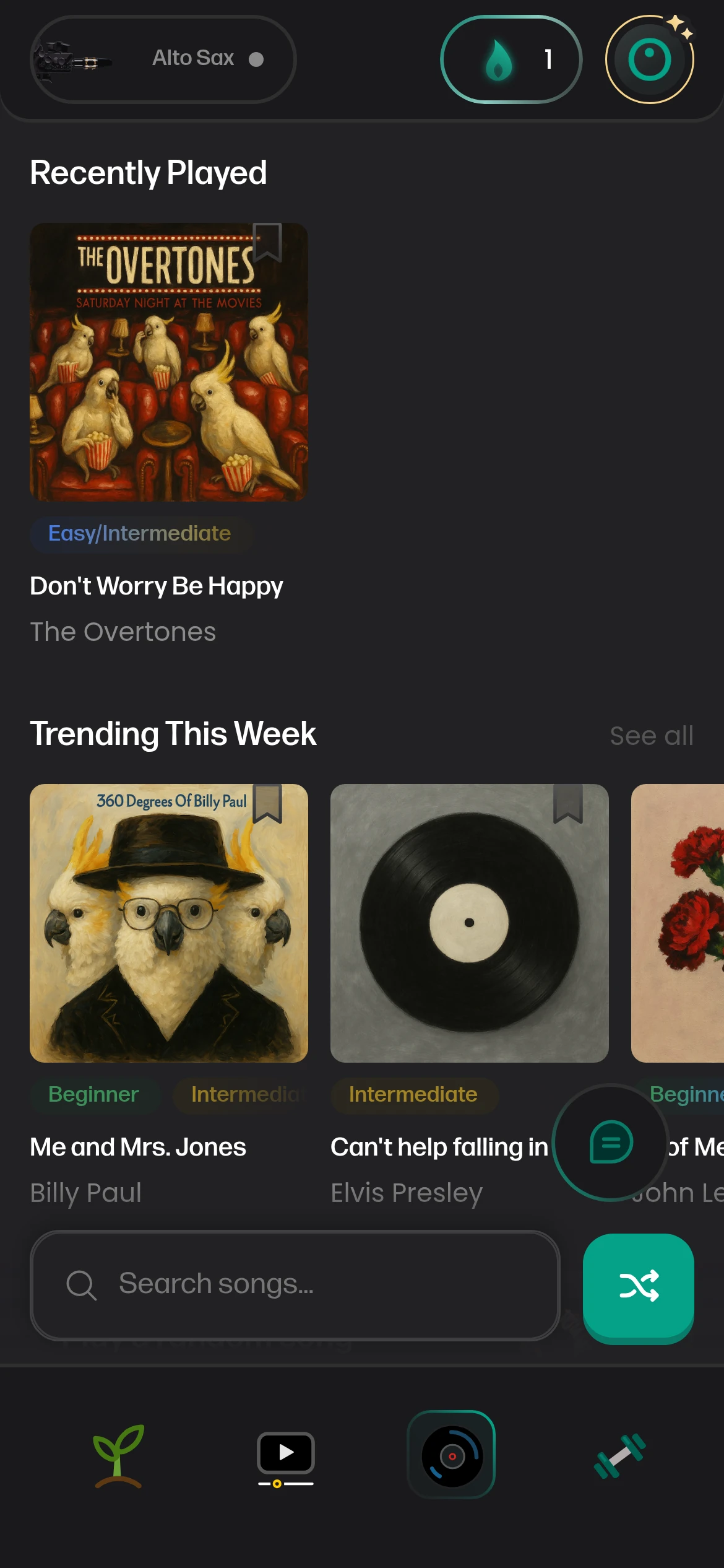The Odisei Play music library: recent songs, albums and search.